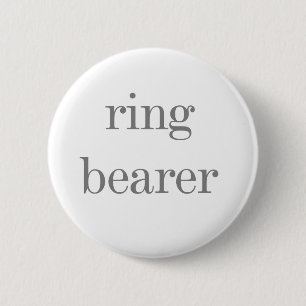Badge Rond 5 Cm Porteur d'alliances gris des textes