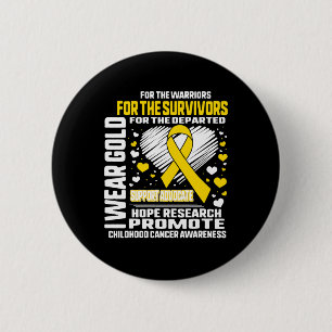 Badge Rond 5 Cm Portez De L'Or Pour Les Guerriers Lauréats Du Canc