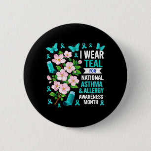 Badge Rond 5 Cm Portez du bleu clair pour la sensibilisation à l'a