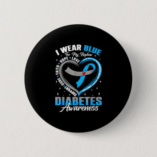 Badge Rond 5 Cm Portez du bleu pour la sensibilisation au diabète