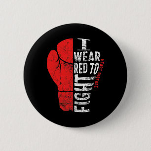 Badge Rond 5 Cm Portez Du Rouge Pour Combattre La Sensibilisation