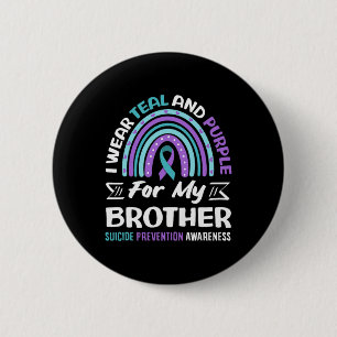 Badge Rond 5 Cm Portez du sarcelle et du violet pour le suicide d'
