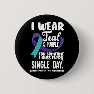 Badge Rond 5 Cm Portez du sarcelle violet pour quelqu'un que vous