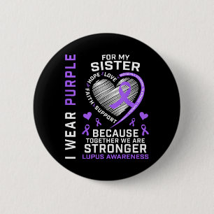 Badge Rond 5 Cm Portez du violet pour le mois de sensibilisation a