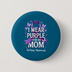 Badge Rond 5 Cm Portez du violet pour le mois de sensibilisation à
