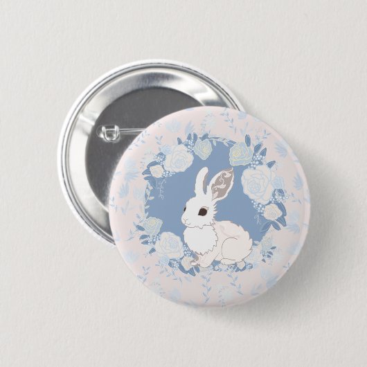 Badge Rond 5 Cm Portez le Lapin (Devant & derrière)