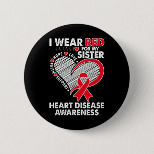 Badge Rond 5 Cm Portez Le Rouge Pour La Sensibilisation Aux Maladi