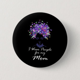 Badge Rond 5 Cm Portez Le Violet Pour Ma Mère Soutien Familial Alz