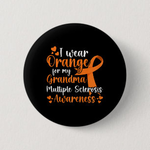 Badge Rond 5 Cm Portez Orange Pour Ma Soeur Sclérose En Plaques
