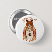 Badge Rond 5 Cm Portez un Masque ! (Devant & derrière)