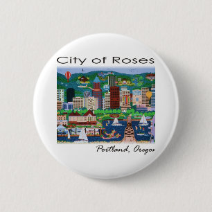 Badge Rond 5 Cm Portland~ La ville des roses