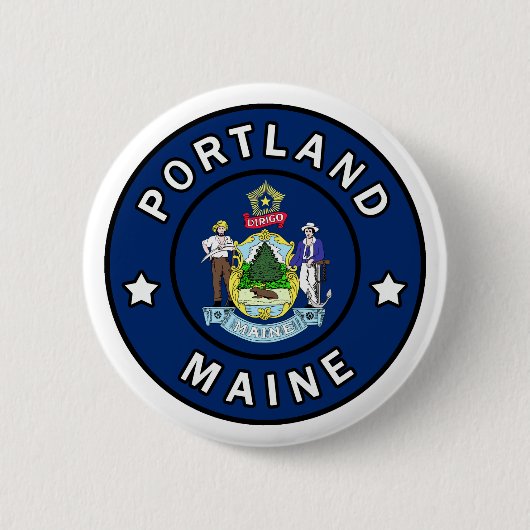 Badge Rond 5 Cm Portland Maine (Devant)