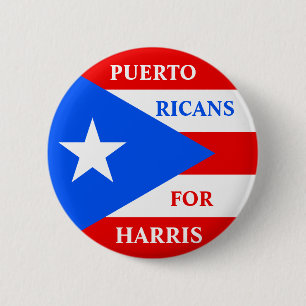 Badge Rond 5 Cm Porto-Ricains pour Harris