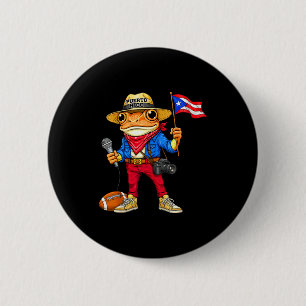 Badge Rond 5 Cm Porto Rico grenouille coqui rue musique footballPo