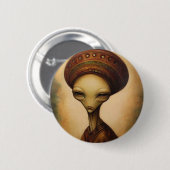 Badge Rond 5 Cm Portrait Alien antique (Devant & derrière)