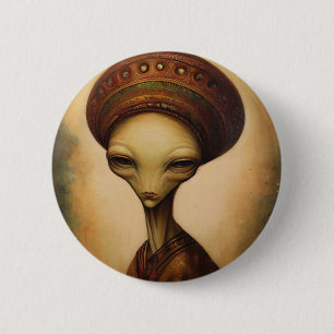 Badge Rond 5 Cm Portrait Alien antique