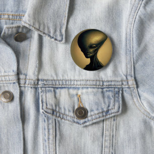 Badge Rond 5 Cm Portrait Alien tiré à la main
