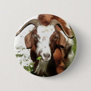 Badge Rond 5 Cm Portrait Artistique Whimsical D'Un Graissage De Ch