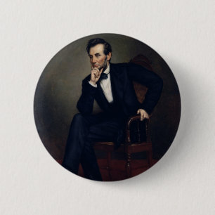 Badge Rond 5 Cm Portrait d'Abraham Lincoln par George Healy