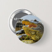 Badge Rond 5 Cm Portrait d'alligator américain - face à face (Devant & derrière)