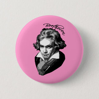 Badge Rond 5 Cm Portrait de Beethoven sur des T-shirts, tasses,