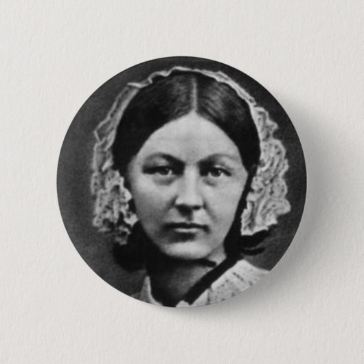 Badge Rond 5 Cm Portrait de Florence Nightingale d'infirmière (Devant)