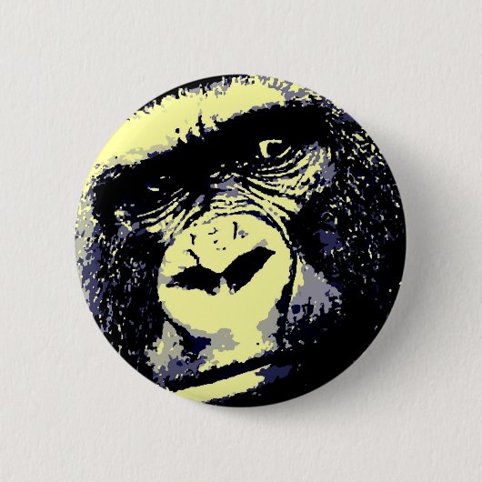 Badge Rond 5 Cm Portrait de Gorilla (Devant)