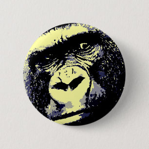 Badge Rond 5 Cm Portrait de Gorilla