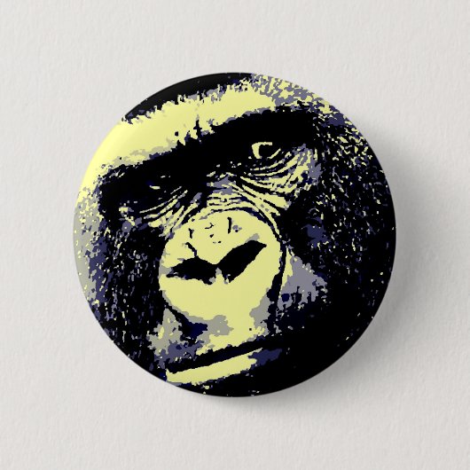 Badge Rond 5 Cm Portrait de Gorilla (Devant)