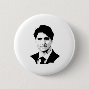 Badge Rond 5 Cm Portrait de Justin Trudeau