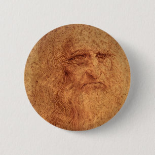 Badge Rond 5 Cm Portrait de la Renaissance par Léonard de Vinci