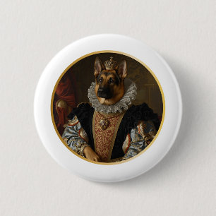 Badge Rond 5 Cm Portrait de reine Renaissance Berger Allemand