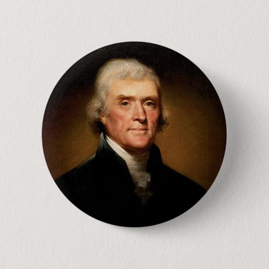 Badge Rond 5 Cm Portrait de Thomas Jefferson par Rembrandt Peale (Devant)