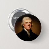 Badge Rond 5 Cm Portrait de Thomas Jefferson par Rembrandt Peale (Devant & derrière)