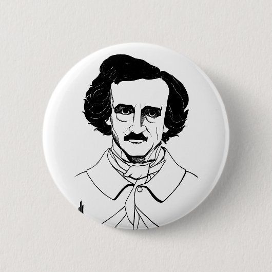 Badge Rond 5 Cm Portrait d'Edgar Allan Poe (Devant)