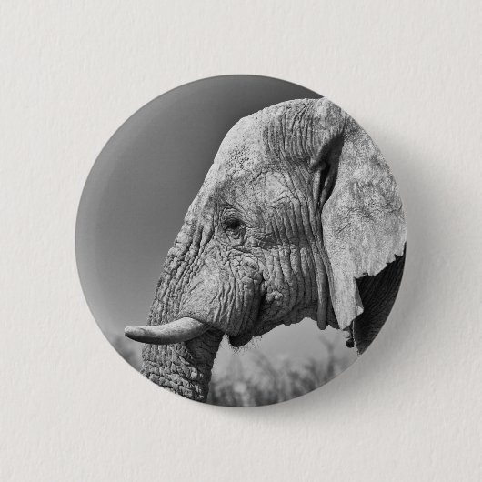 Badge Rond 5 Cm Portrait d'éléphant (Devant)