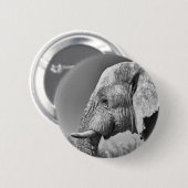 Badge Rond 5 Cm Portrait d'éléphant (Devant & derrière)