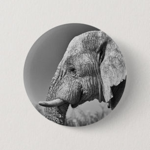 Badge Rond 5 Cm Portrait d'éléphant