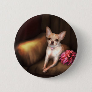 Badge Rond 5 Cm "Portrait I du chiwawa " de Jaguarwoman