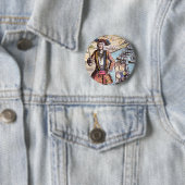 Badge Rond 5 Cm Portrait noir de couleur de Bart (En situation)