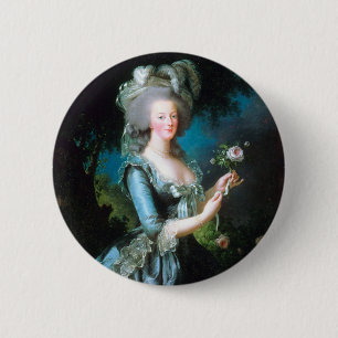 Badge Rond 5 Cm Portrait of Marie Antoinette with a Rose
