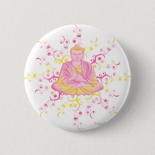 Badge Rond 5 Cm Pose de Lotus