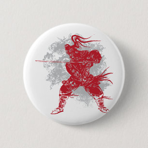 Badge Rond 5 Cm Pose de samouraïs