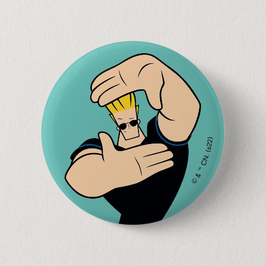 Badge Rond 5 Cm Pose de trame photo Johnny Bravo (Devant)