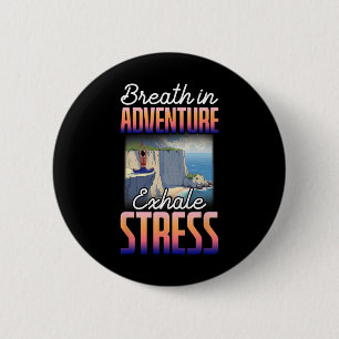 Badge Rond 5 Cm Pose de yoga Namaste Respiration en aventure Expir