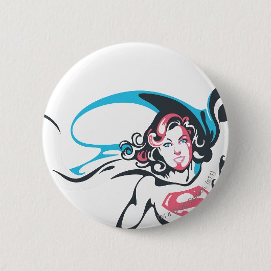 Badge Rond 5 Cm Pose d'éclaboussure couleur Supergirl 2 (Devant)