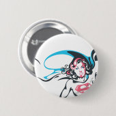Badge Rond 5 Cm Pose d'éclaboussure couleur Supergirl 2 (Devant & derrière)