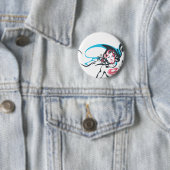 Badge Rond 5 Cm Pose d'éclaboussure couleur Supergirl 2 (En situation)