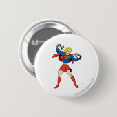 Badge Rond 5 Cm Pose Supergirl 10 (Devant & derrière)
