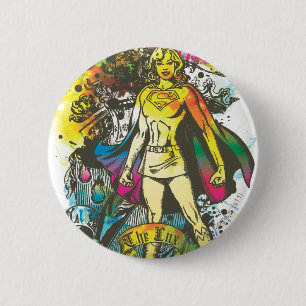 Badge Rond 5 Cm Pose Supergirl Le Lux